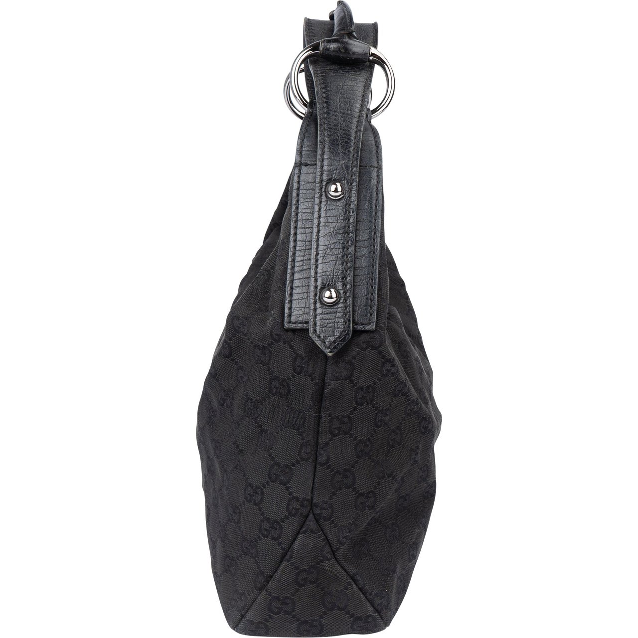 Gucci Gucci GG Monogram Horsebit Handbag Zwart