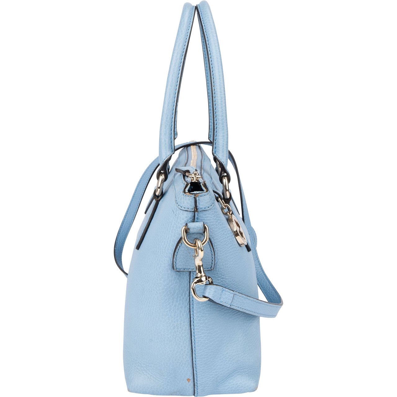 Gucci Gucci Blue Leather Charmy Handbag Blauw