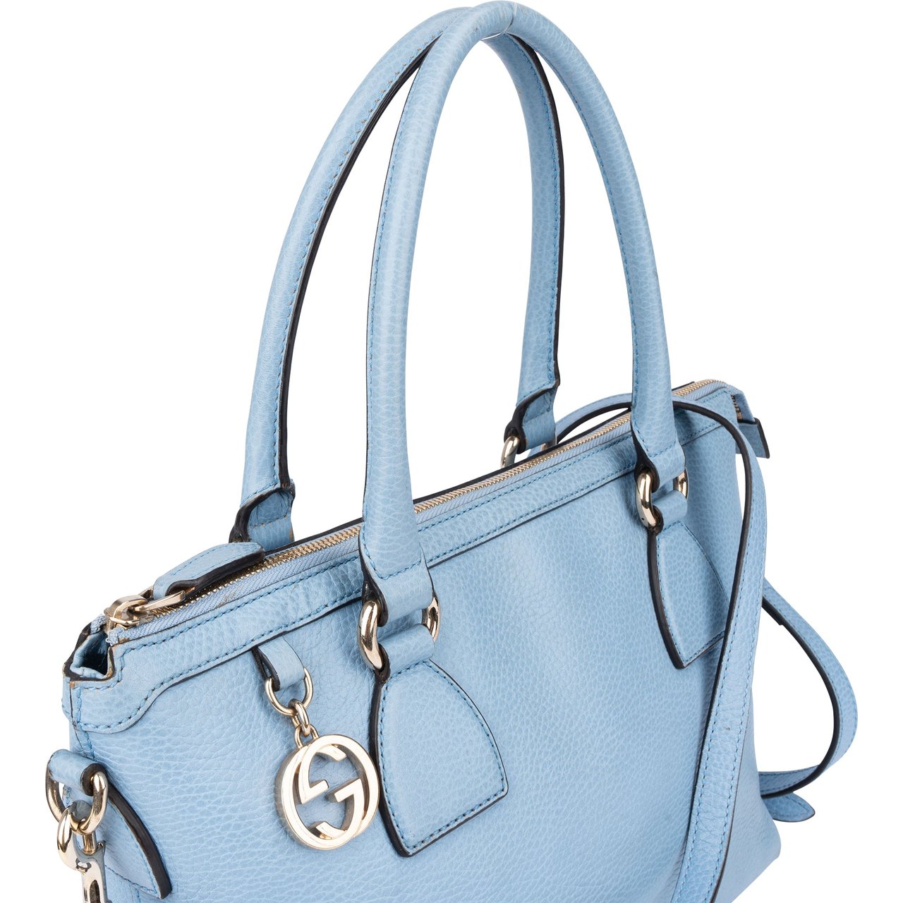 Gucci Gucci Blue Leather Charmy Handbag Blauw