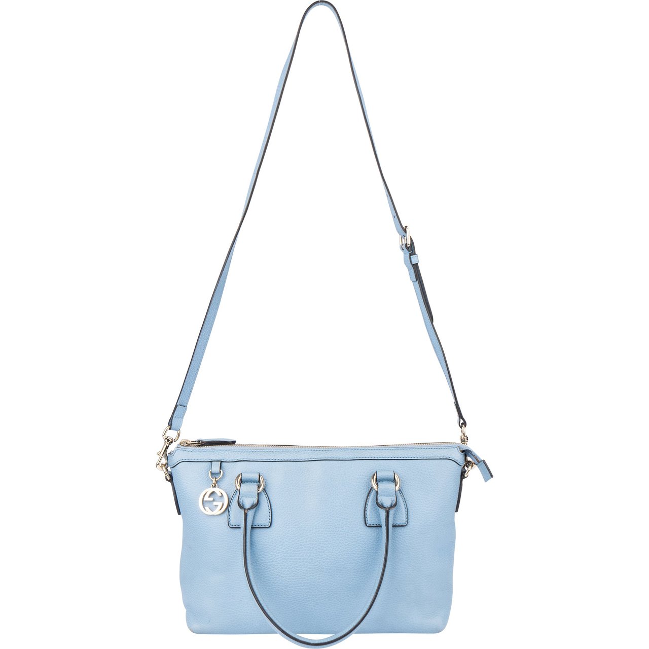 Gucci Gucci Blue Leather Charmy Handbag Blauw