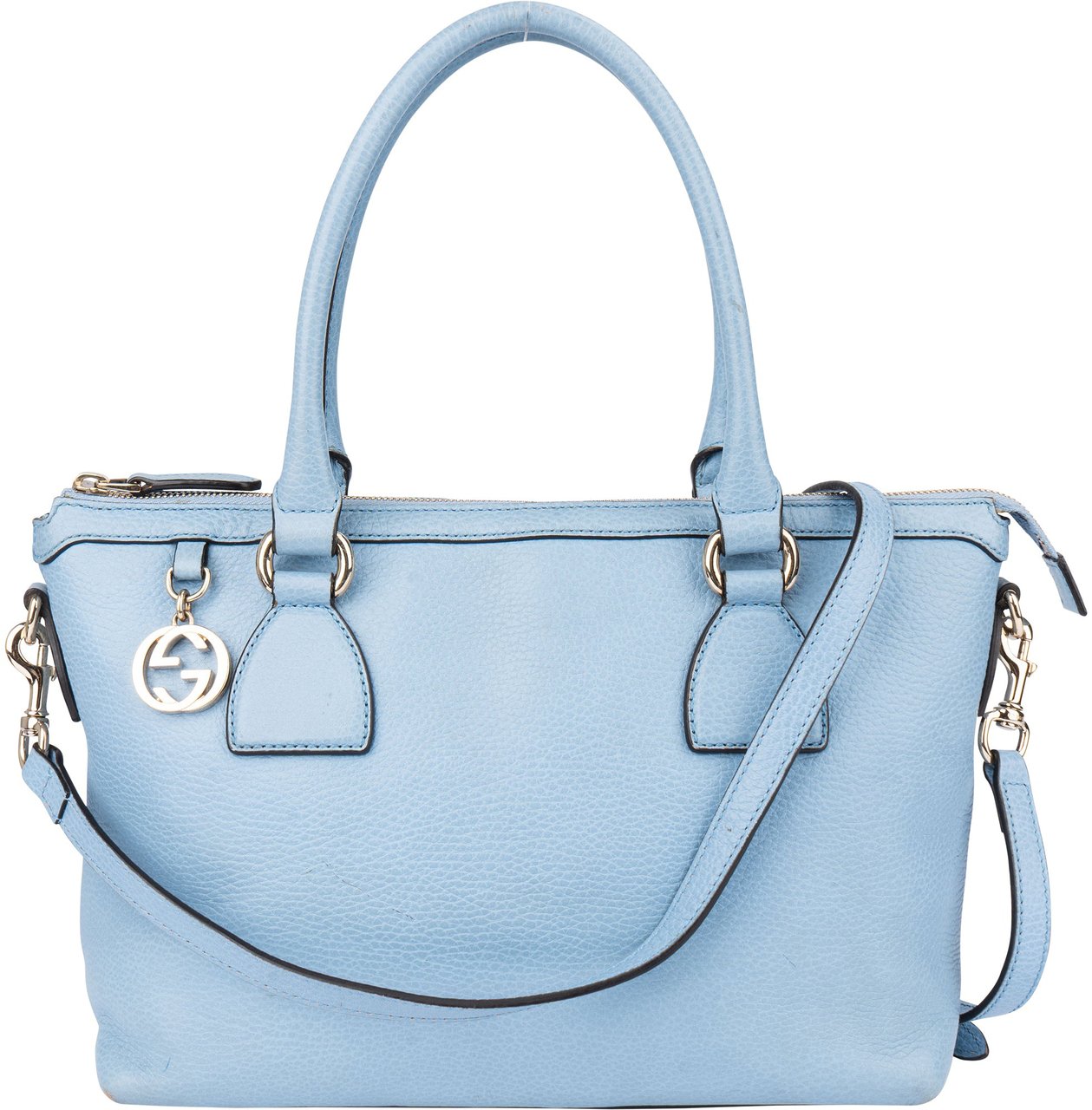 Gucci Gucci Blue Leather Charmy Handbag Blauw