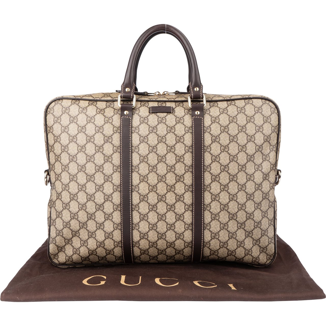 Gucci Gucci Classic GG Monogram Business Handbag Bruin