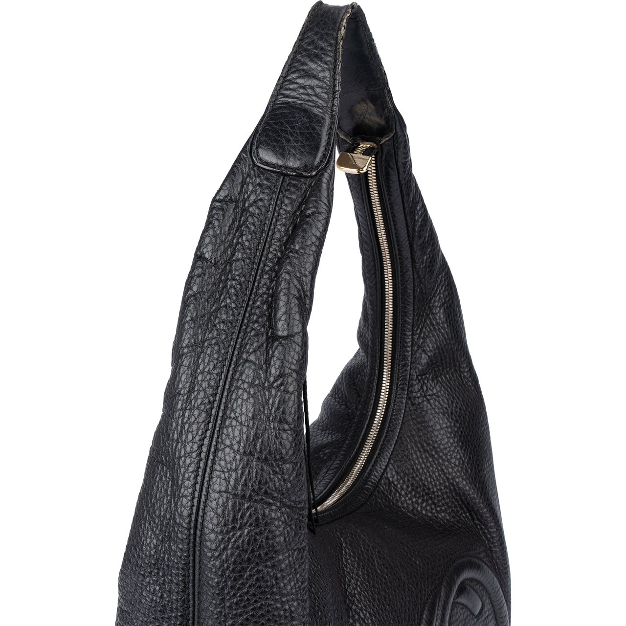 Gucci Gucci Leather GG Big Soho Hobo Bag Zwart