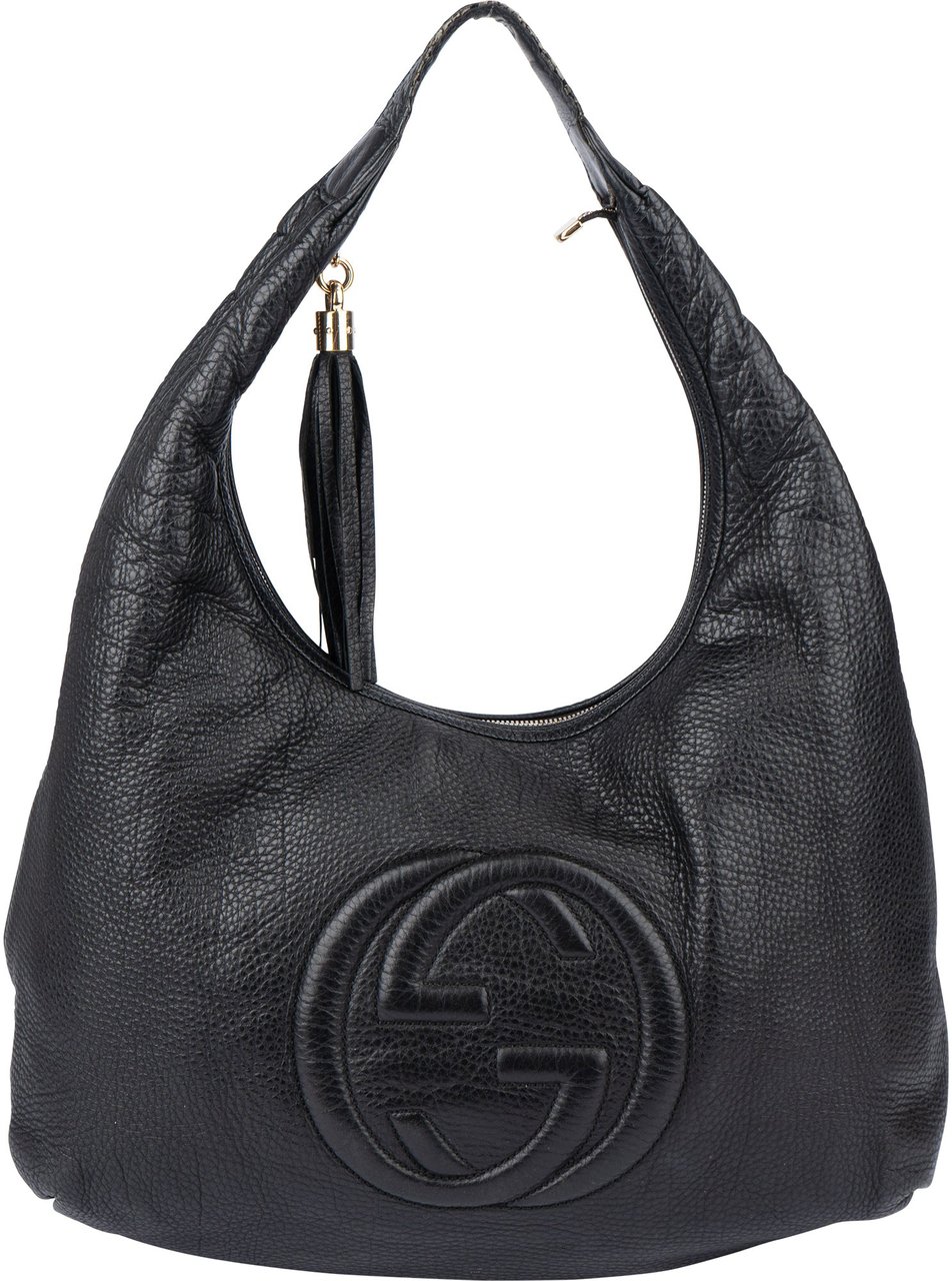 Gucci Gucci Leather GG Big Soho Hobo Bag Zwart