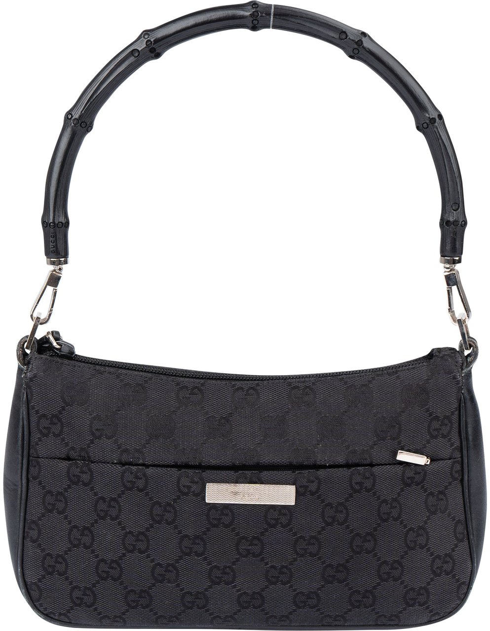 Gucci Gucci GG Monogram Bamboo Handbag Zwart