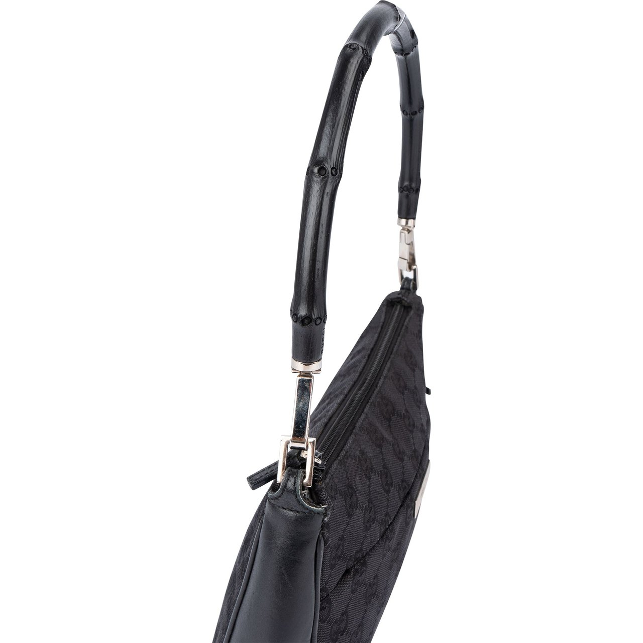 Gucci Gucci GG Monogram Bamboo Handbag Zwart