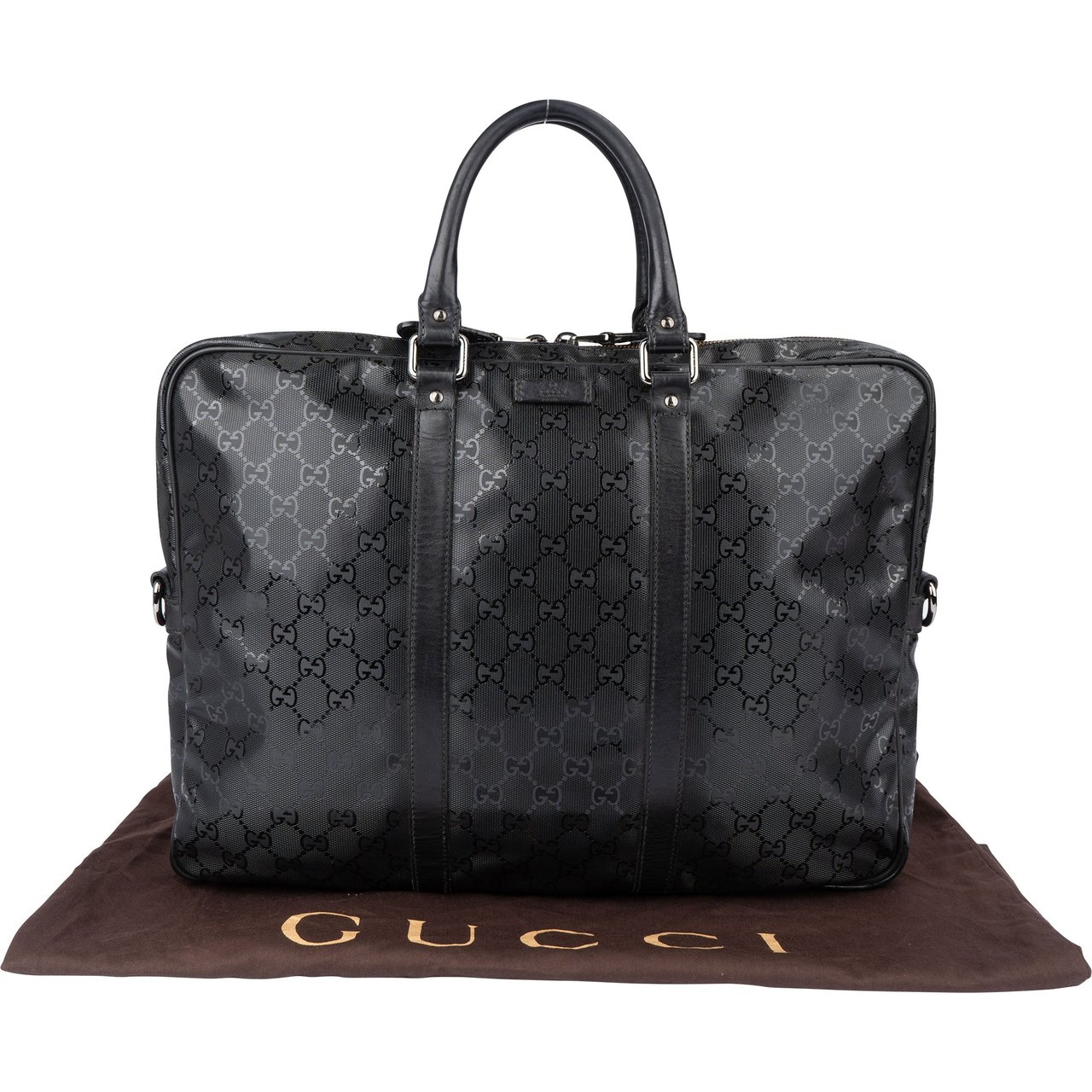 Gucci Gucci Imprime GG Monogram Business Handbag Zwart