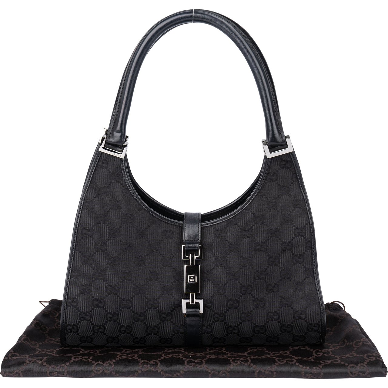 Gucci Gucci GG Monogram Jackie Handbag Zwart