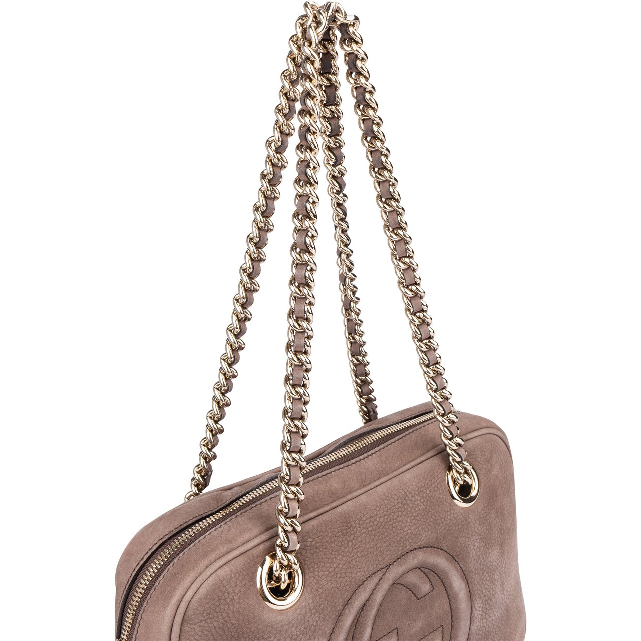 Gucci Gucci Brown Nubuk Leather GG Soho Shoulder Bag Divers