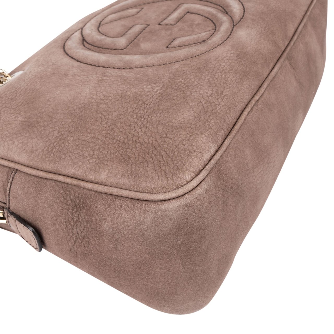 Gucci Gucci Brown Nubuk Leather GG Soho Shoulder Bag Divers