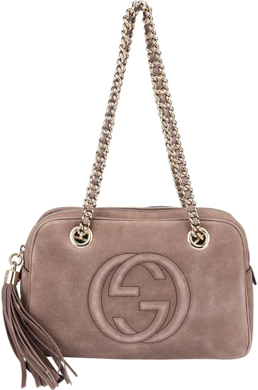 Gucci Gucci Brown Nubuk Leather GG Soho Shoulder Bag Divers