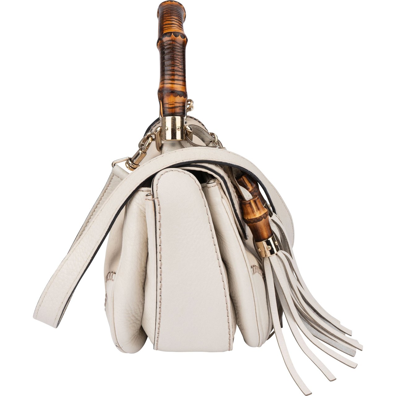 Gucci Gucci Classic GG Monogram Bamboo Handbag Wit