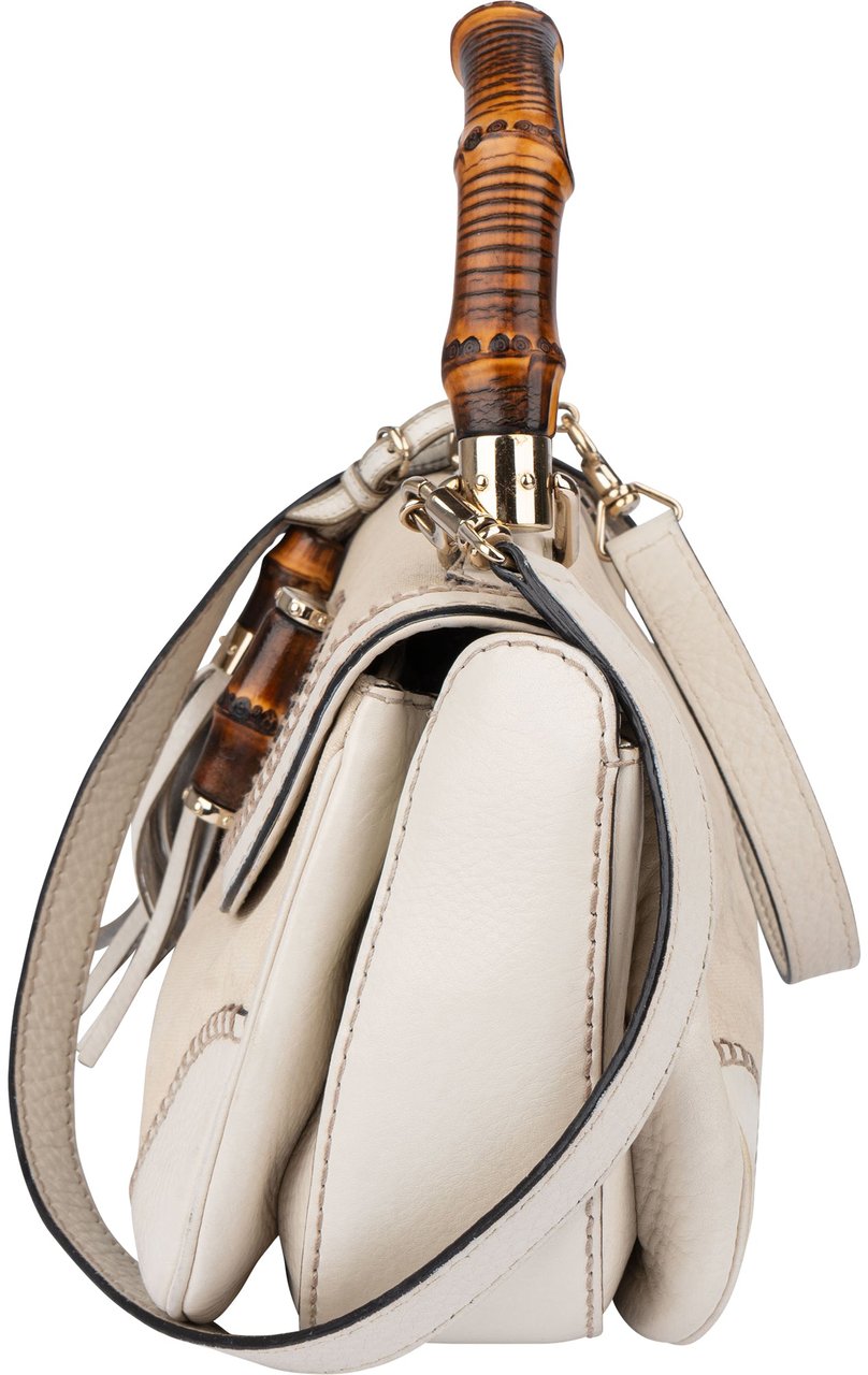 Gucci Gucci Classic GG Monogram Bamboo Handbag Wit