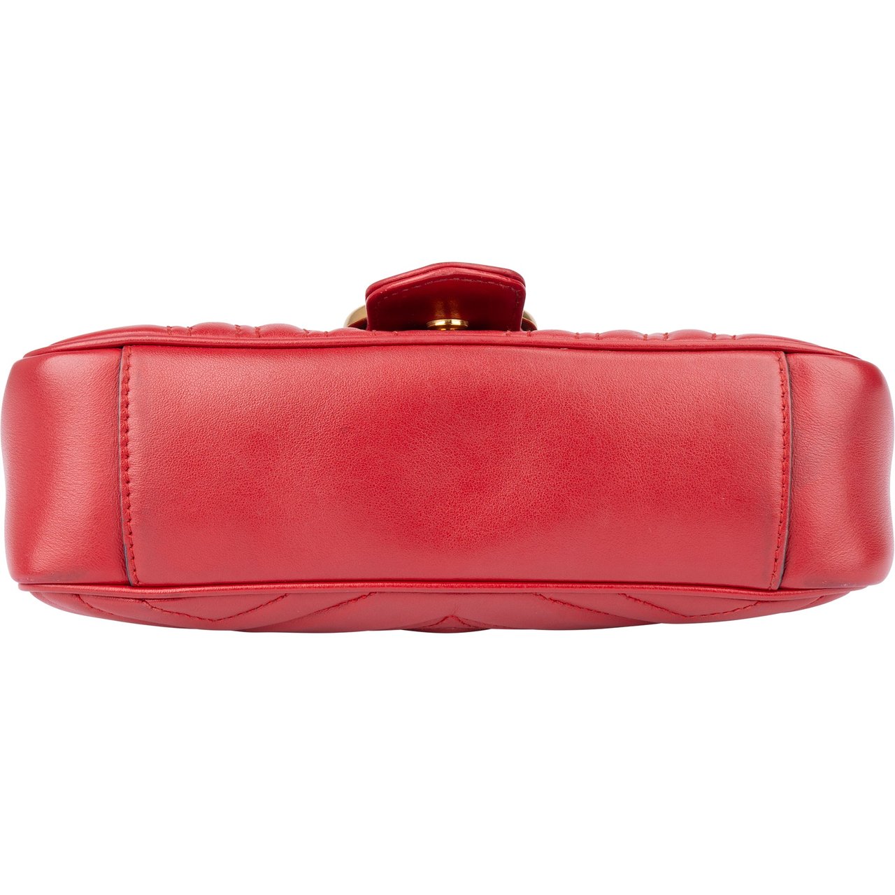 Gucci Gucci Chevron Leather GG Marmont Crossbody Bag Rood
