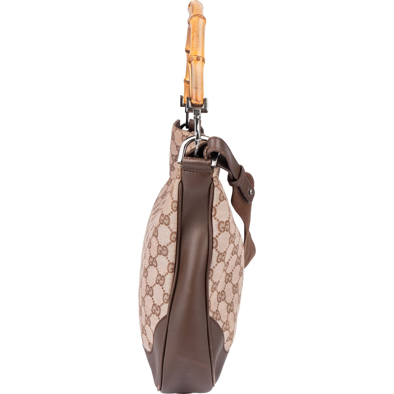 Gucci Gucci GG Monogram Bamboo Handbag Bruin