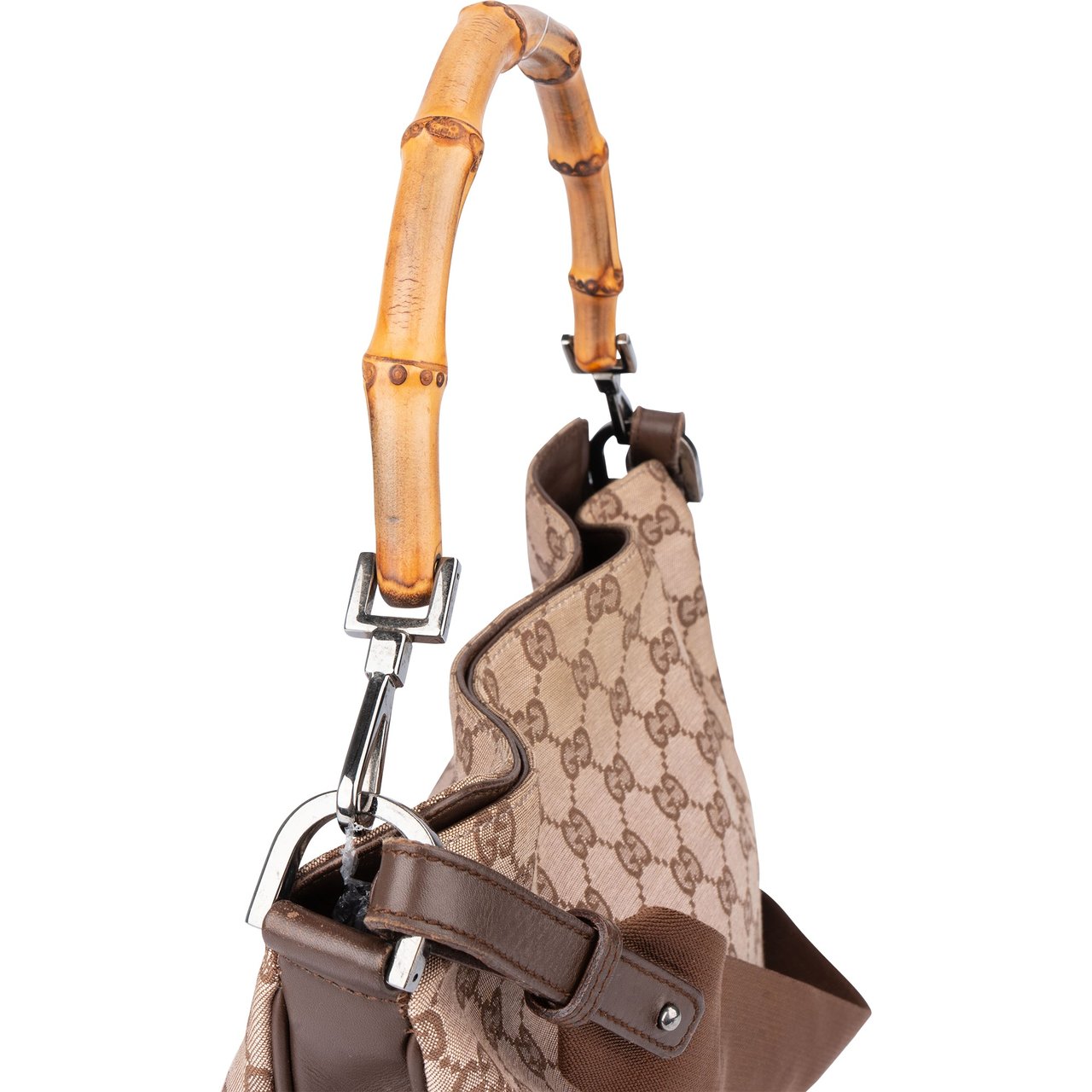 Gucci Gucci GG Monogram Bamboo Handbag Bruin