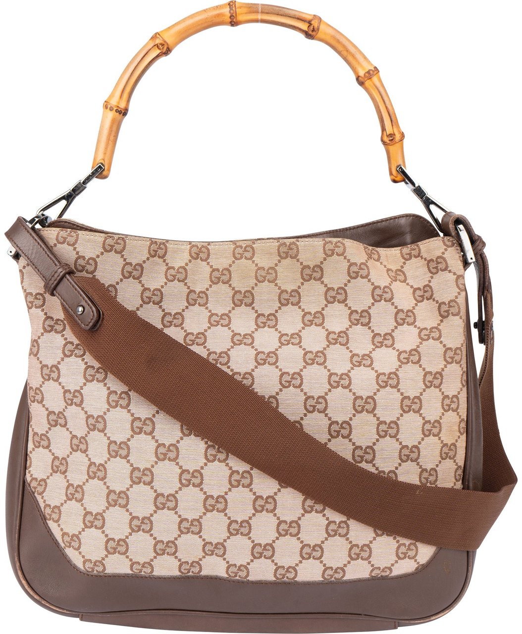 Gucci Gucci GG Monogram Bamboo Handbag Bruin