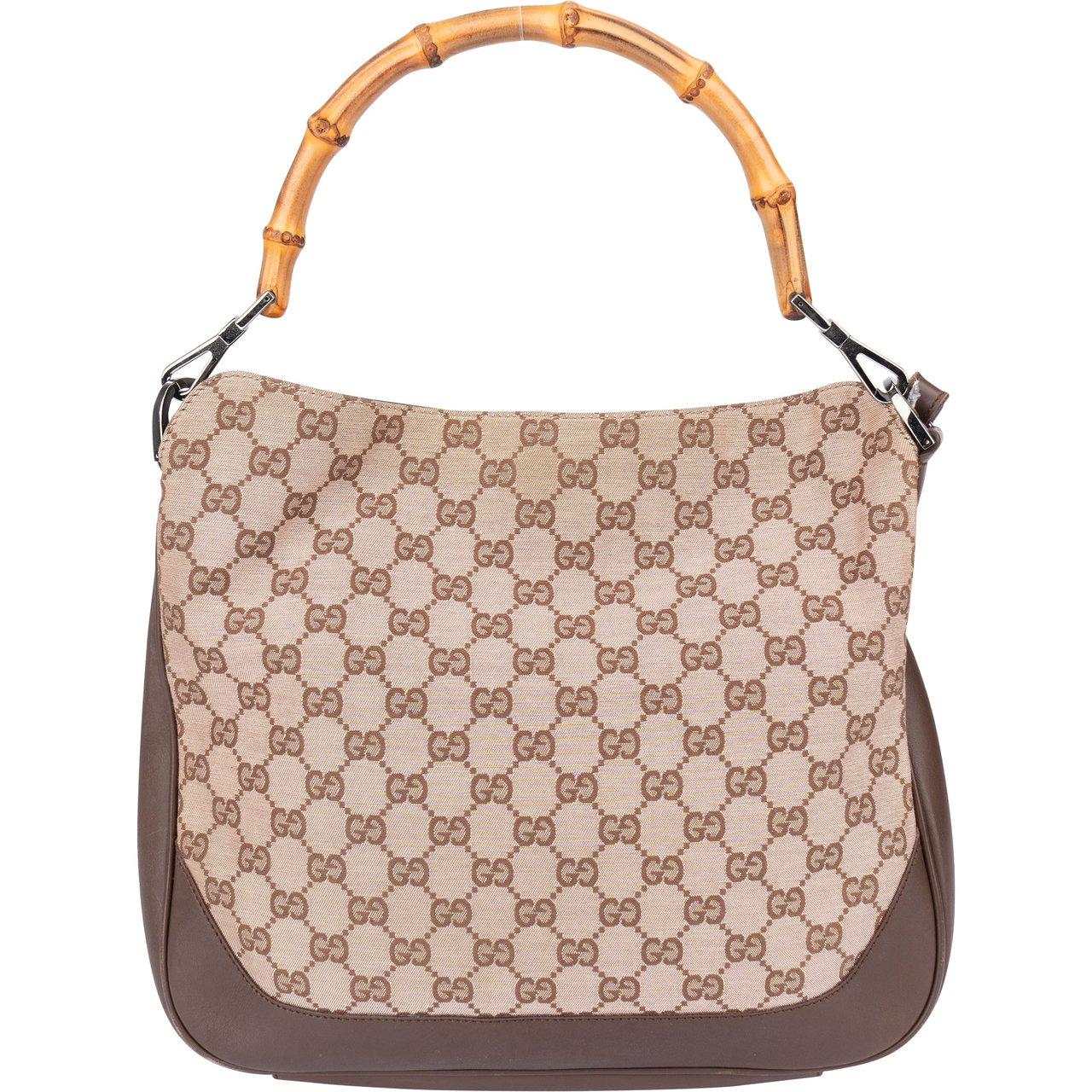 Gucci Gucci GG Monogram Bamboo Handbag Bruin