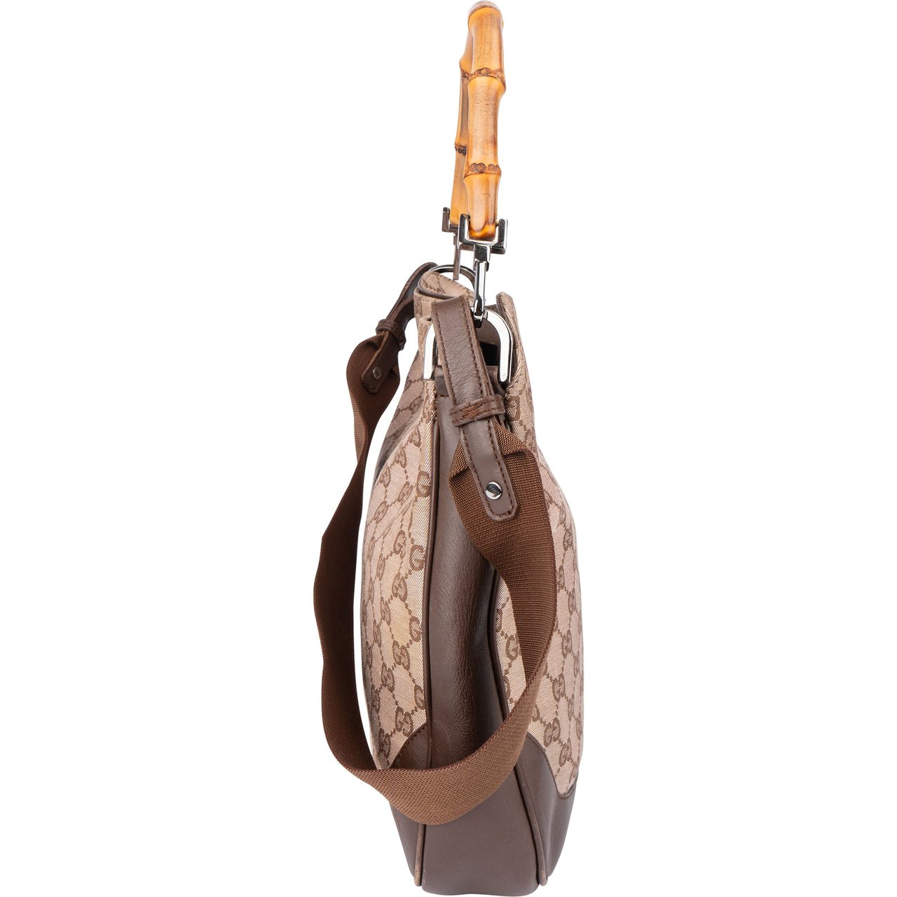 Gucci Gucci GG Monogram Bamboo Handbag Bruin