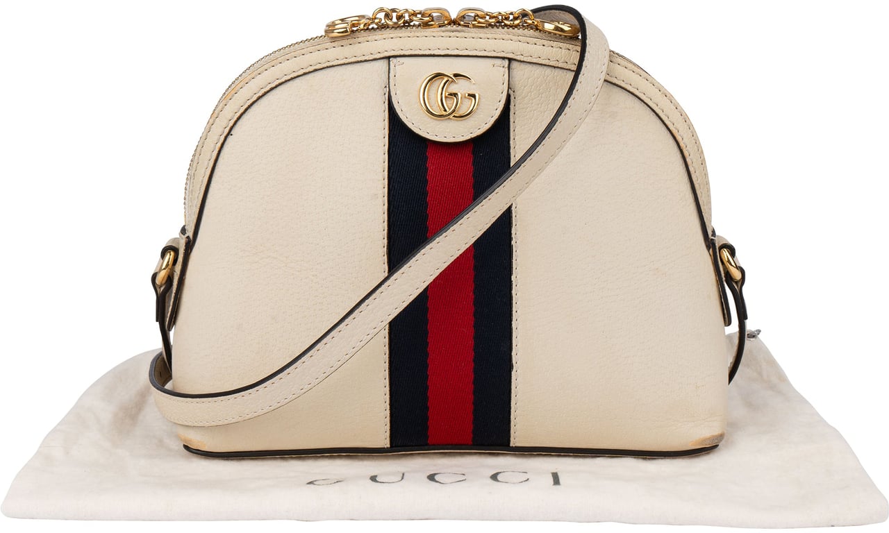 Gucci Gucci White Leather Ophidia Crossbody Bag Wit