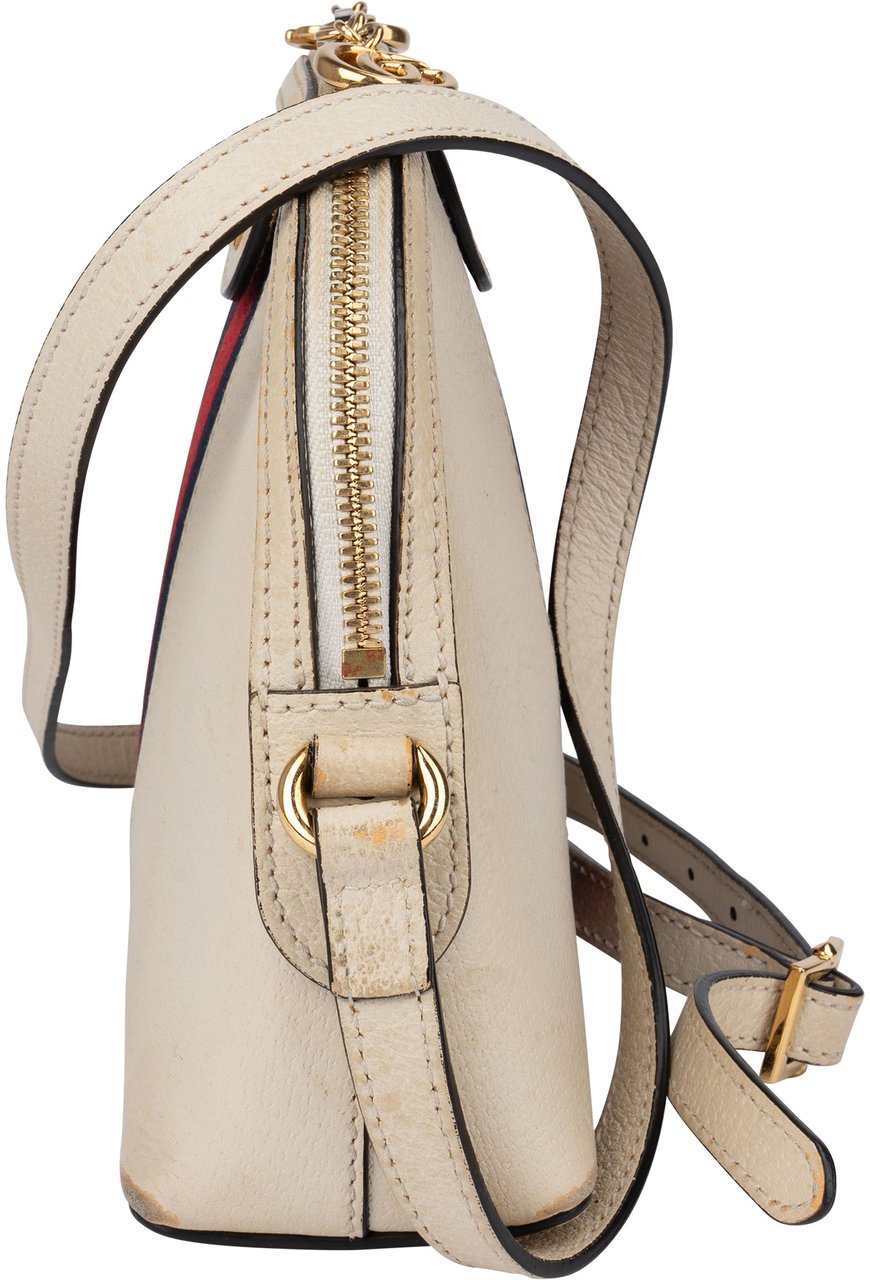 Gucci Gucci White Leather Ophidia Crossbody Bag Wit