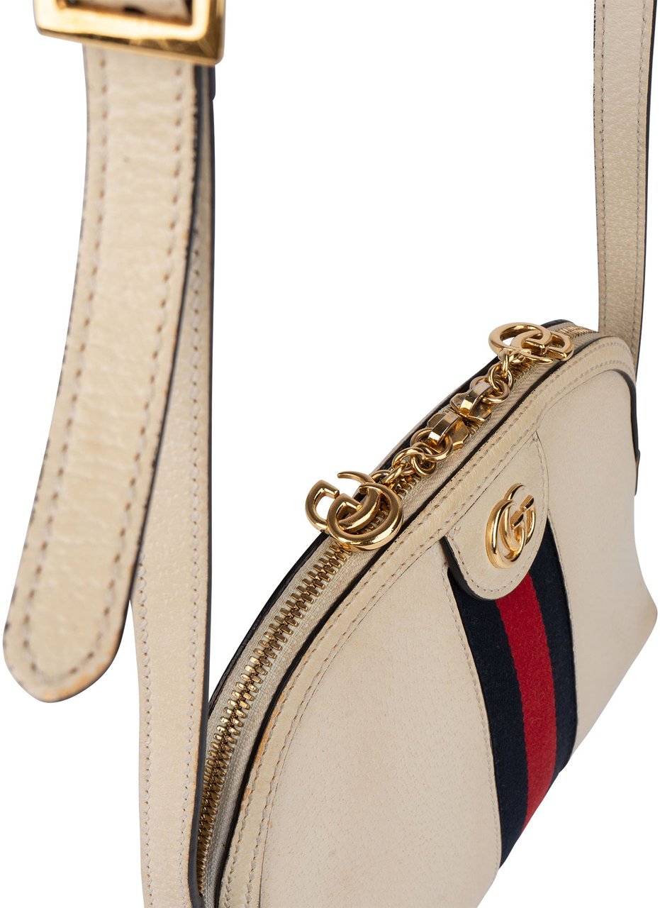 Gucci Gucci White Leather Ophidia Crossbody Bag Wit