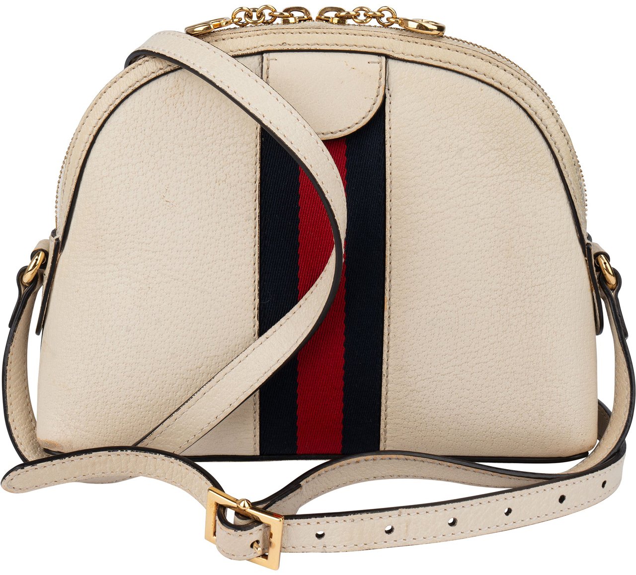 Gucci Gucci White Leather Ophidia Crossbody Bag Wit
