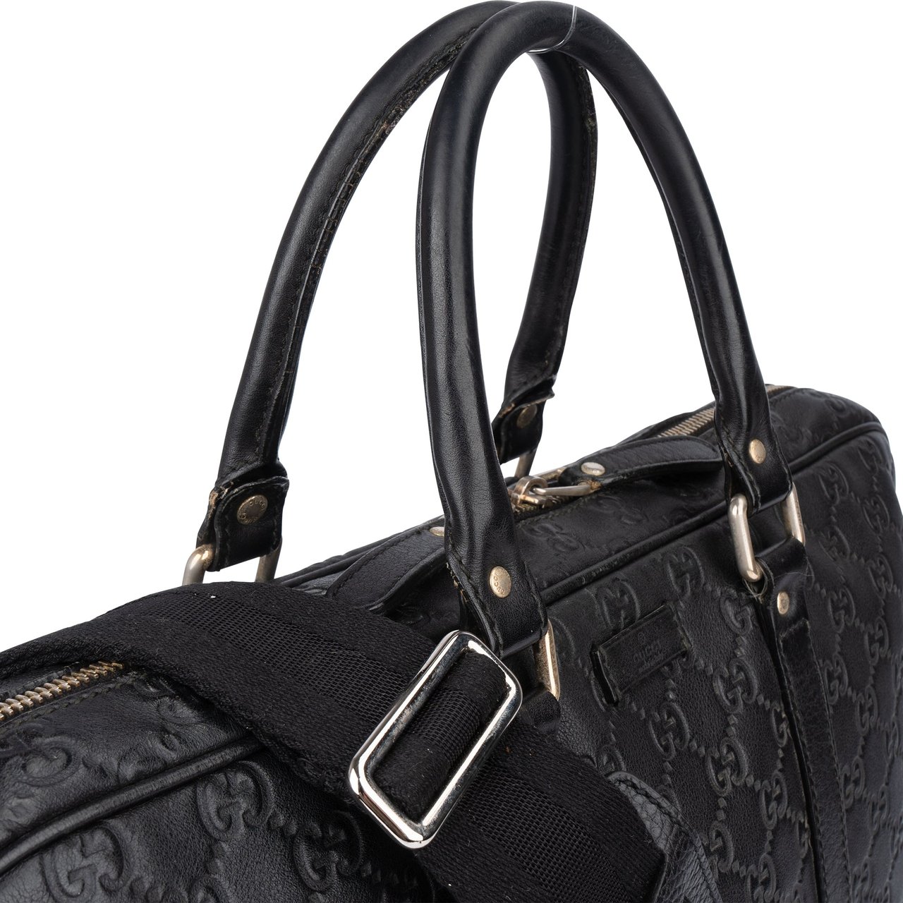 Gucci Gucci Leather GG Monogram Business Handbag Zwart