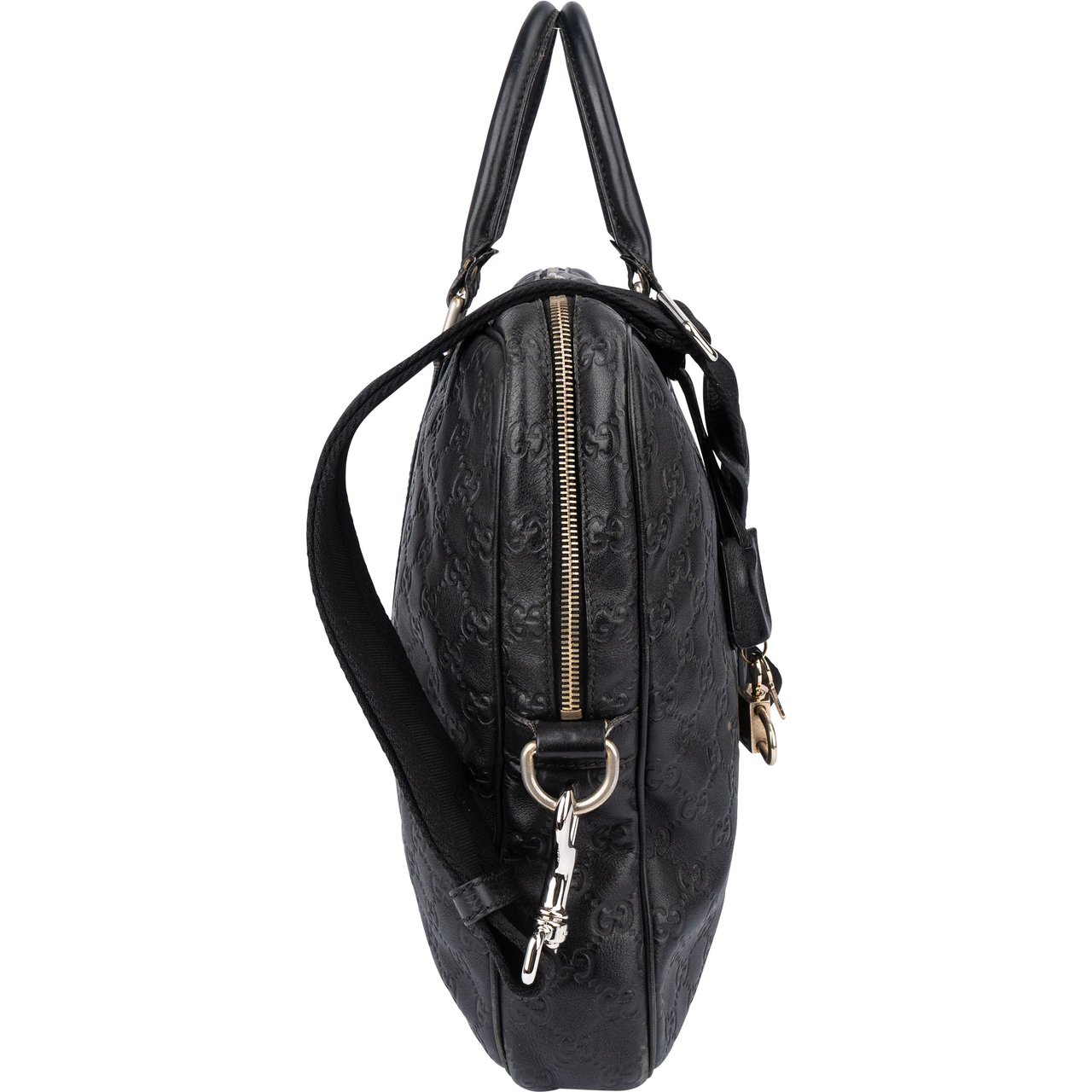 Gucci Gucci Leather GG Monogram Business Handbag Zwart
