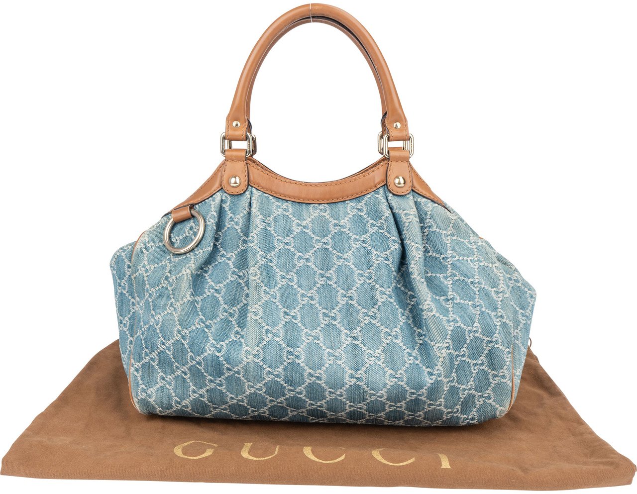 Gucci Gucci Denim GG Monogram Sukey Handbag Blauw