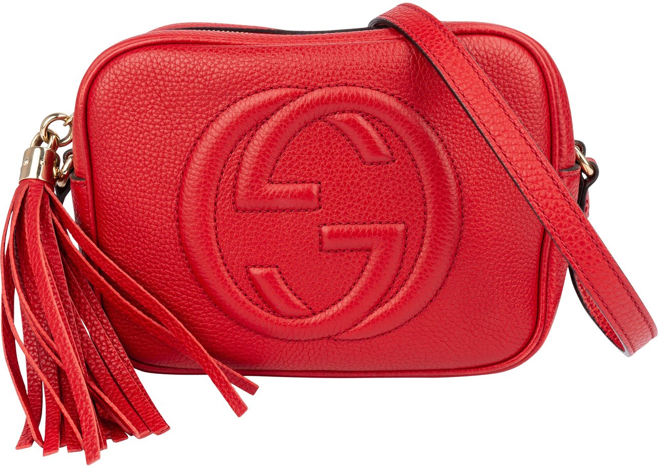 Gucci Gucci Red Leather GG Soho Crossbody Bag Rood