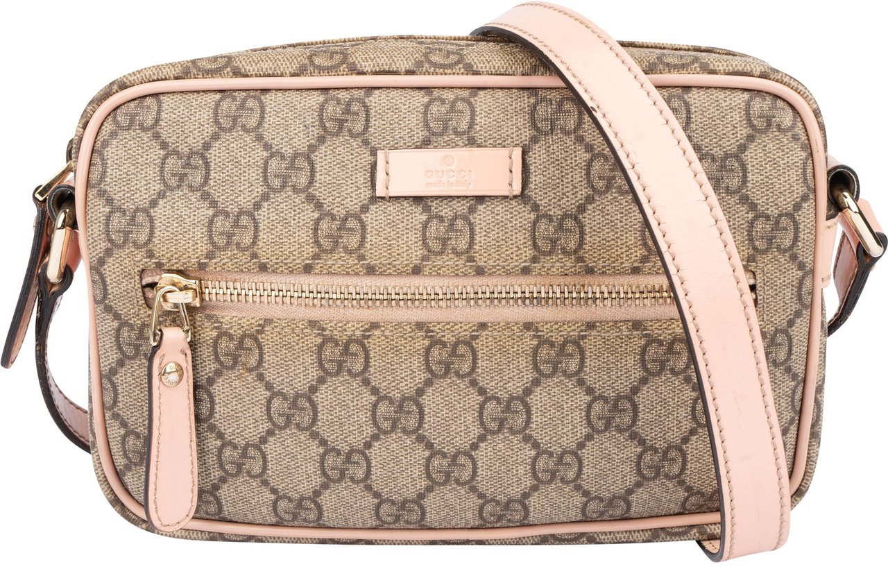 Gucci Gucci GG Supreme Monogram Crossbody Bag Bruin