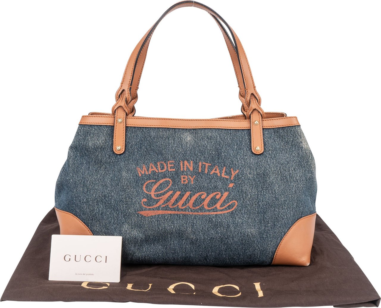 Gucci Gucci Denim Craft Handbag Blauw