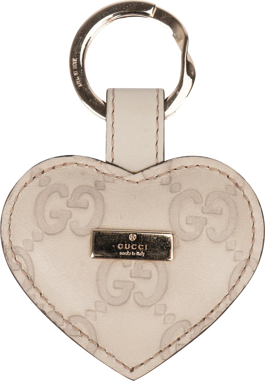 Gucci Gucci Leather GG Monogram Heart Pendant Wit