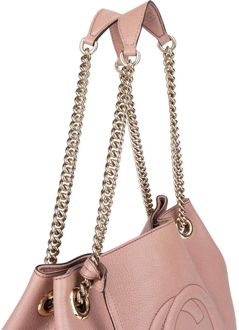 Gucci Gucci Pink Leather GG Soho Shoulder Bag Roze