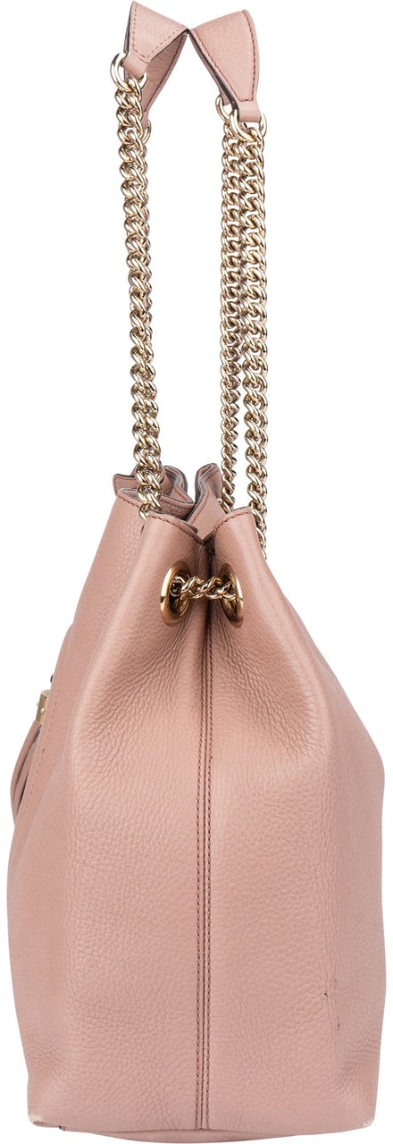 Gucci Gucci Pink Leather GG Soho Shoulder Bag Roze