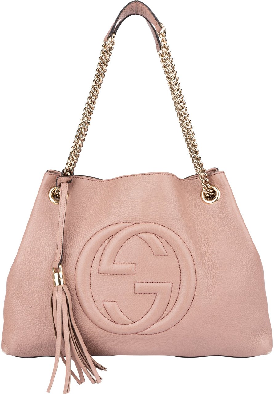 Gucci Gucci Pink Leather GG Soho Shoulder Bag Roze