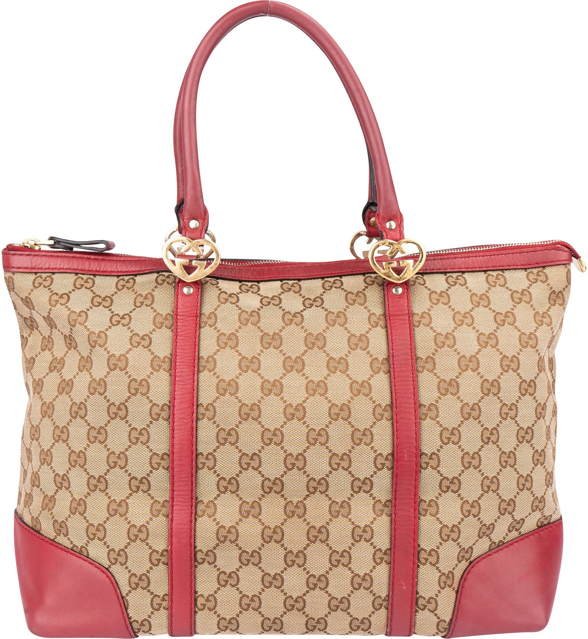 Gucci GG Monogram Twin Heart Handbag Bruin