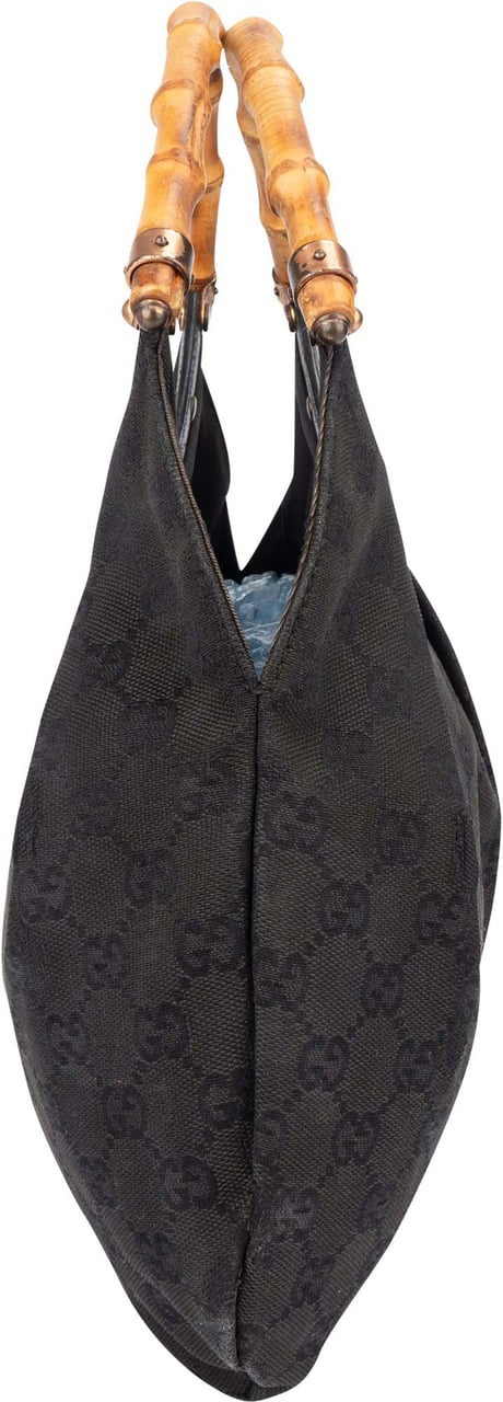 Gucci GG Monogram Bamboo Handbag Zwart