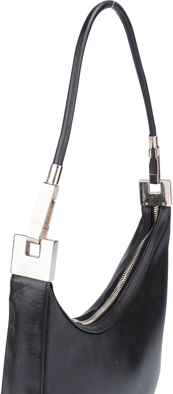 Gucci Gucci Classic Black Leather Shoulder Bag Zwart