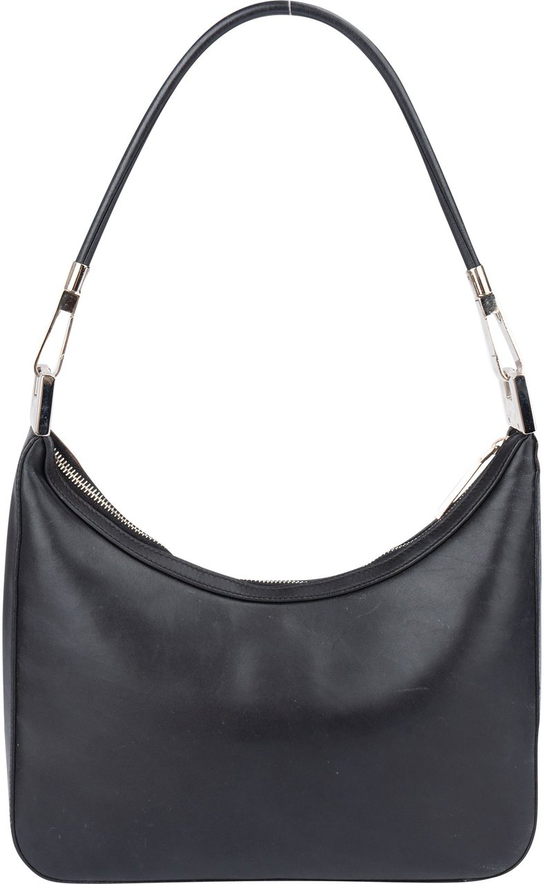 Gucci Gucci Classic Black Leather Shoulder Bag Zwart