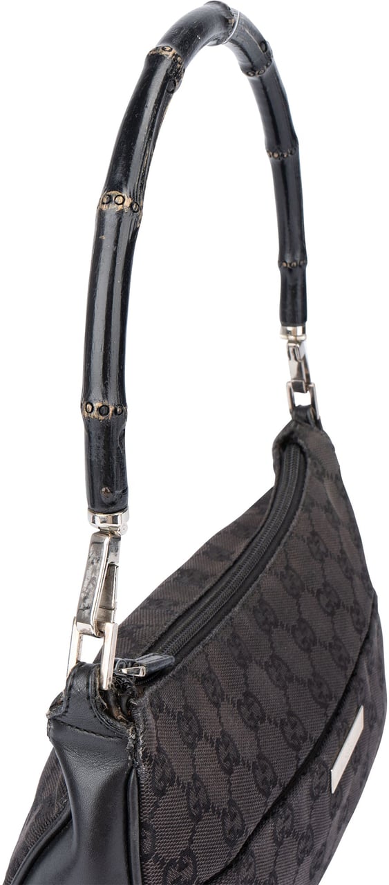 Gucci Gucci GG Monogram Bamboo Handbag Zwart