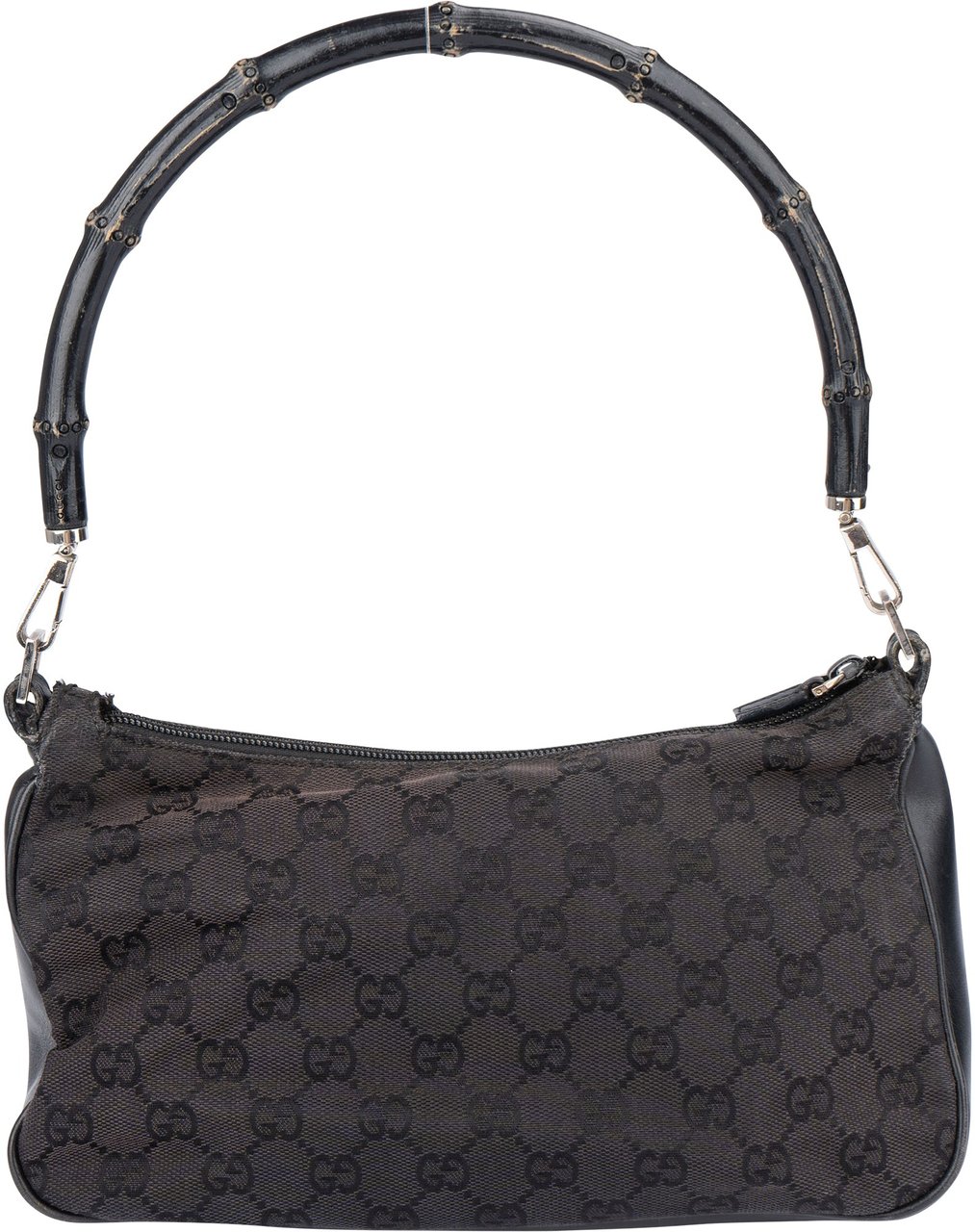 Gucci Gucci GG Monogram Bamboo Handbag Zwart