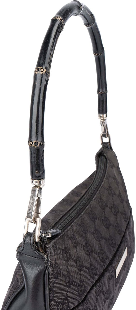 Gucci Gucci GG Monogram Bamboo Handbag Zwart