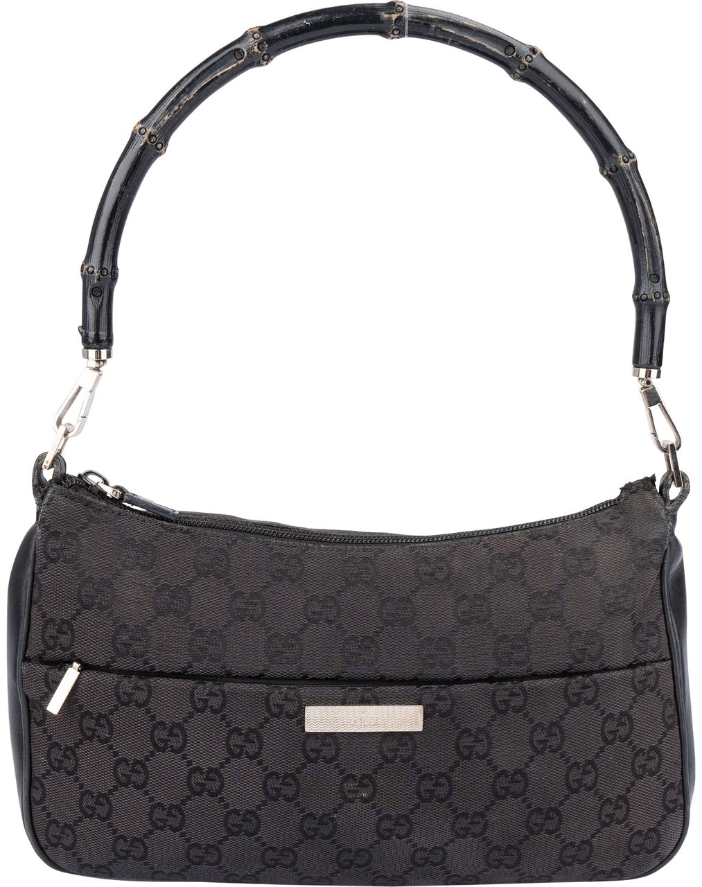 Gucci Gucci GG Monogram Bamboo Handbag Zwart