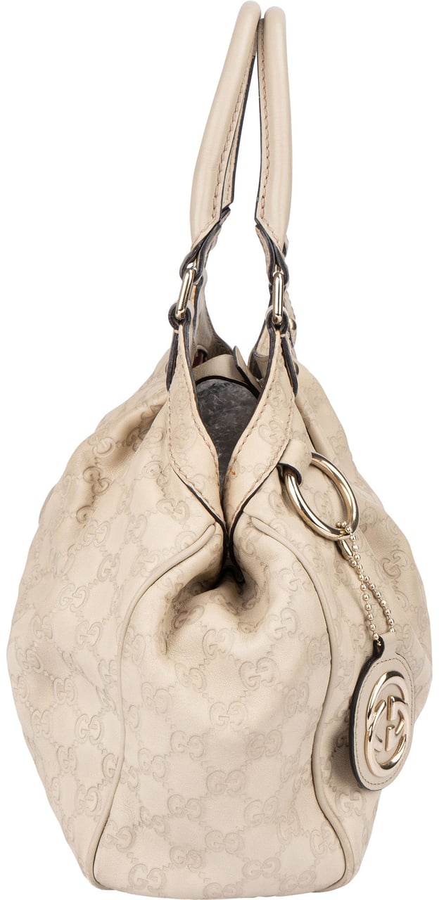 Gucci Gucci Leather GG Monogram Sukey Handbag Wit