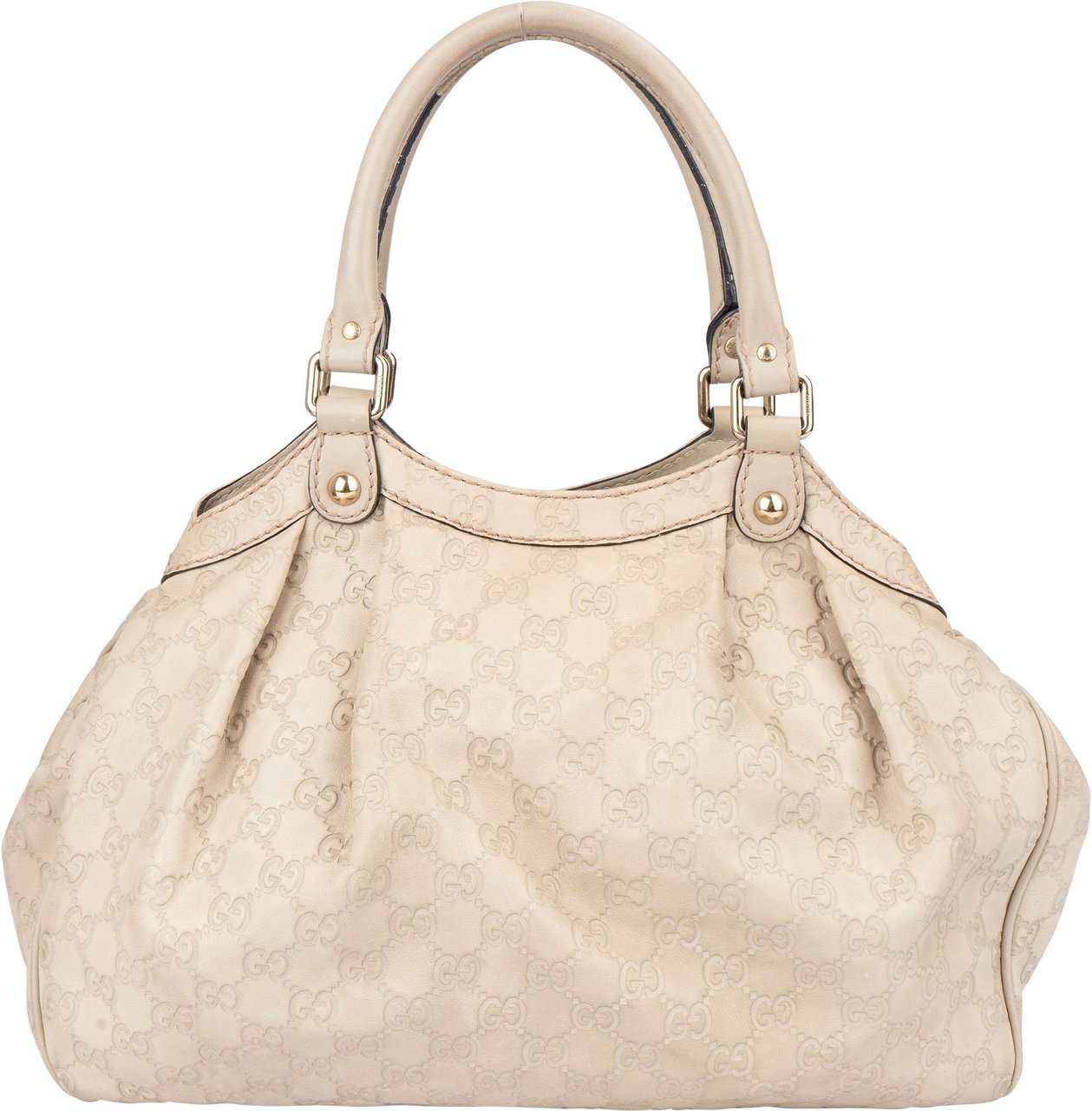Gucci Gucci Leather GG Monogram Sukey Handbag Wit