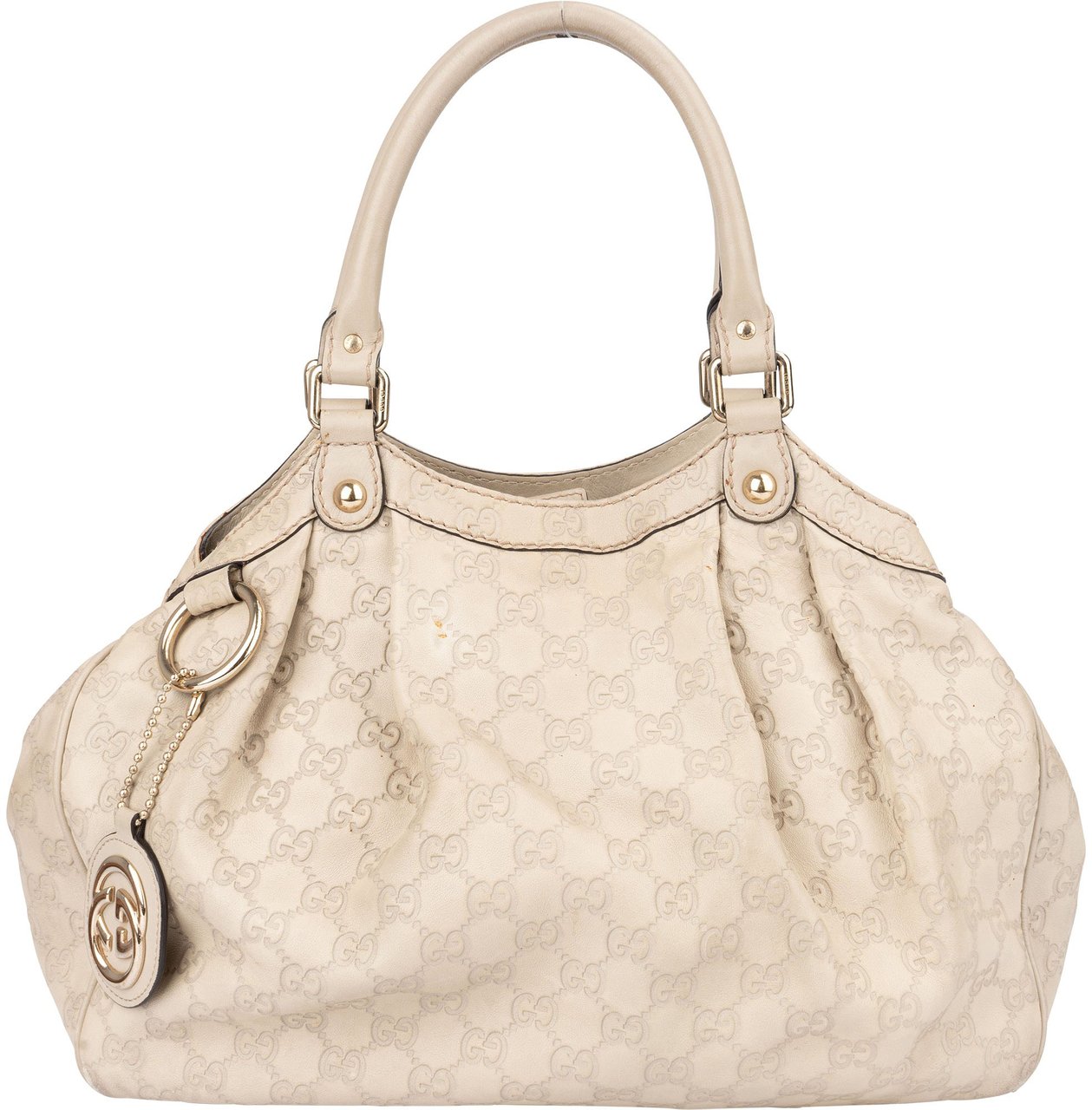 Gucci Gucci Leather GG Monogram Sukey Handbag Wit