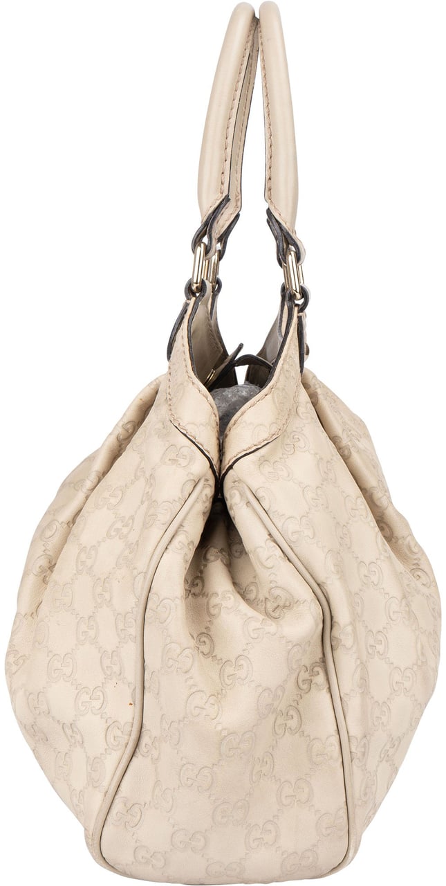 Gucci Gucci Leather GG Monogram Sukey Handbag Wit