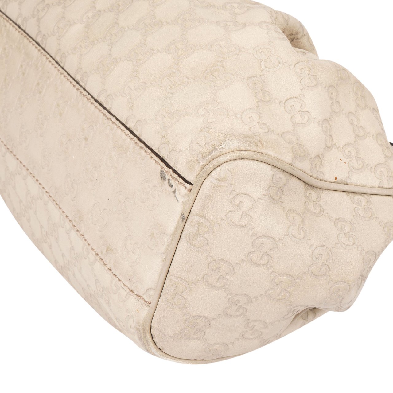 Gucci Gucci Leather GG Monogram Sukey Handbag Wit